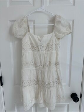 Alice + Olivia Ivory Lace Mini Dress